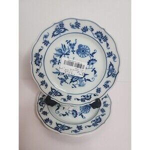 Set of 2 Blue Danube Blue Onion 6 3/4" Bread Plates Rectangle Stamp